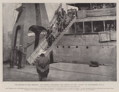 7月9日、サウサンプトンでアッセイの通路を降りる将軍メチューエンの帰還 作： Henry Charles Seppings Wright